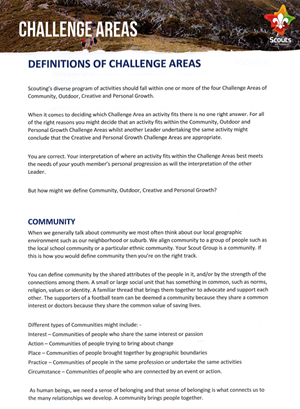 Definitions of Challenge Areas