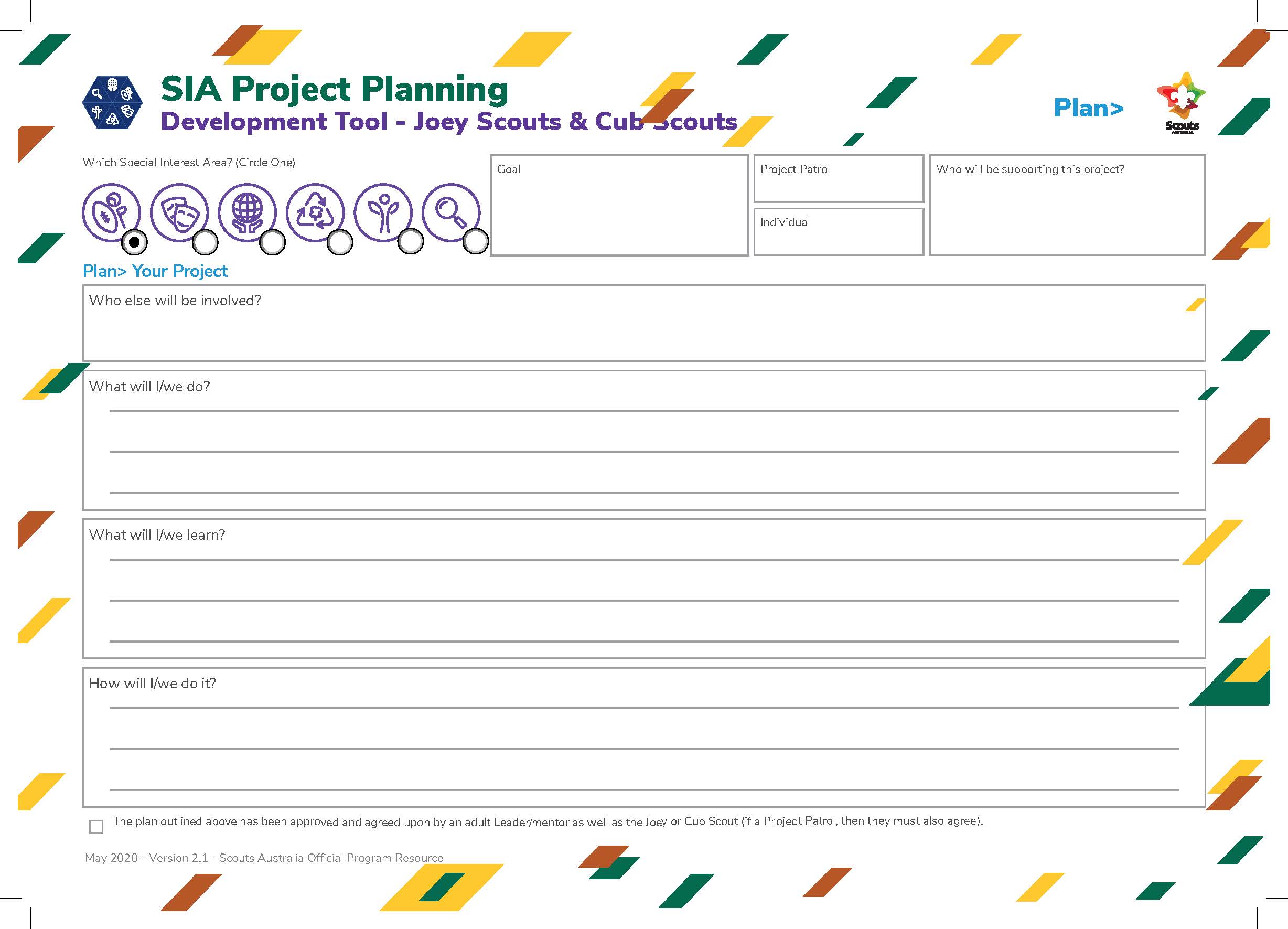 Project Planning Development Tool for Joey Scouts and Cub Scouts