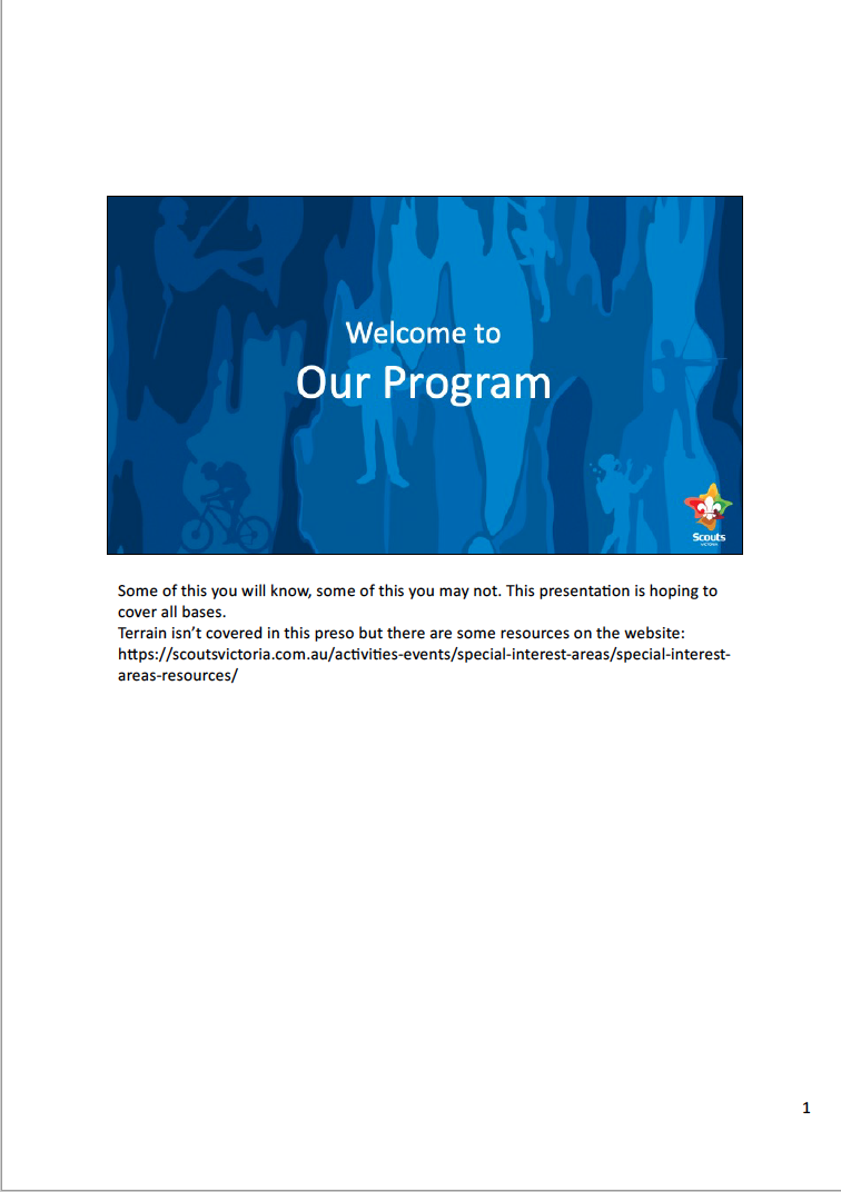 Special Interest Areas webinar slides and notes